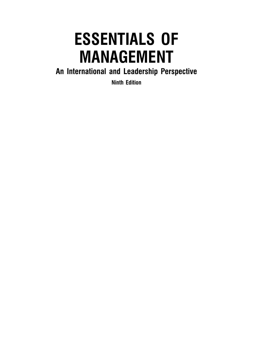 Essentials of Management KOONTZ