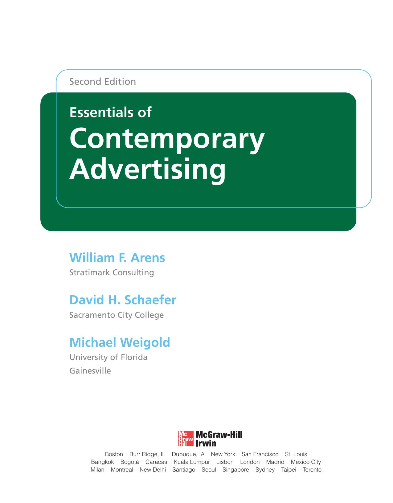 Essentials of Contemporary Advertising Arens William
