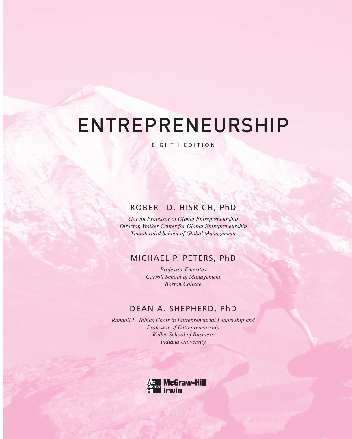 Entrepreneurship Hisrich Robert
