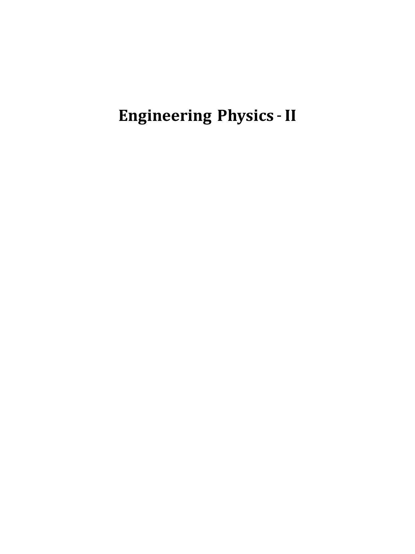 Engineering Physics II K Tamilarasan