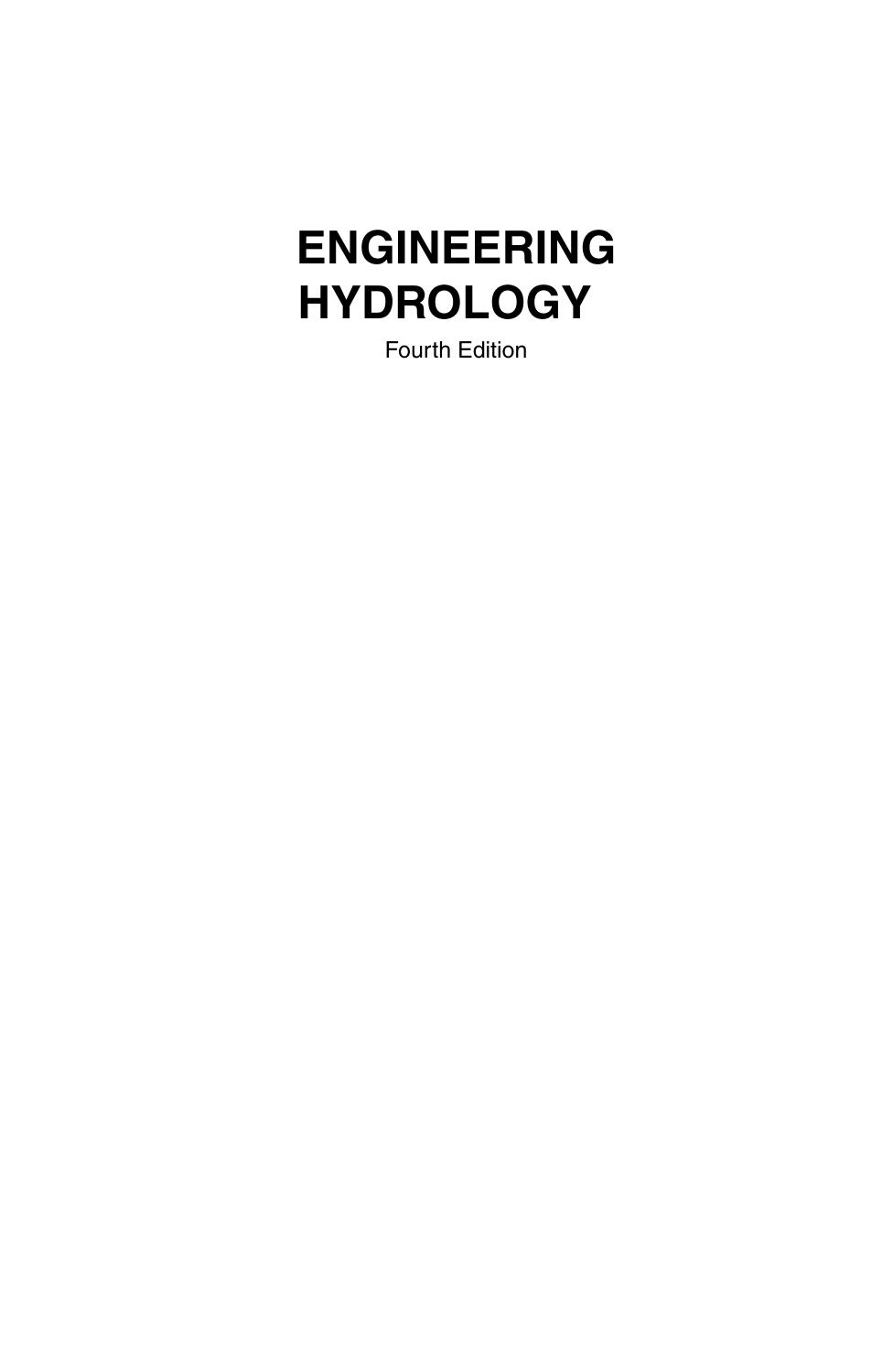 ENGINEERING HYDROLOGY 4E SUBRAMANYA