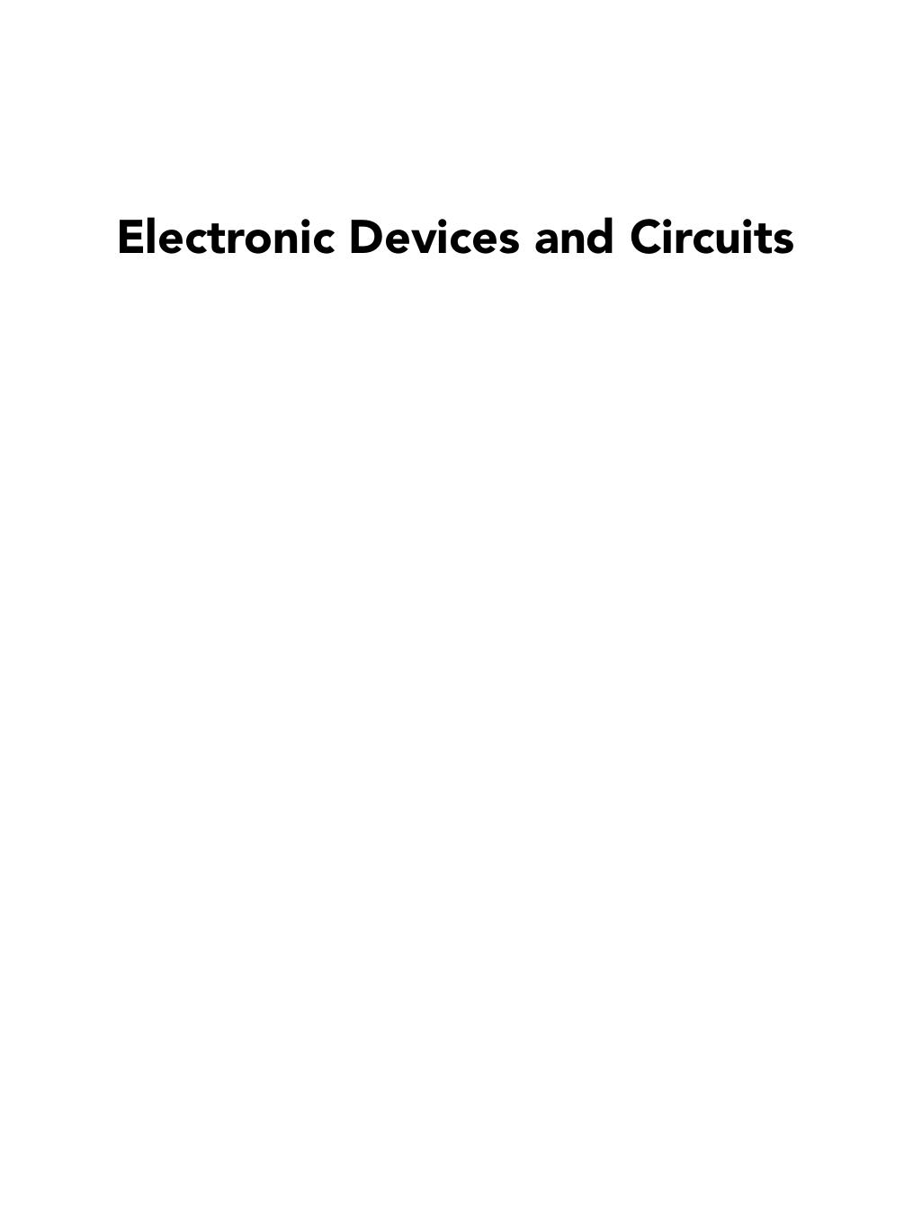 ELECTRONIC DEVICES AND CIRCUITS VENKATA RAO