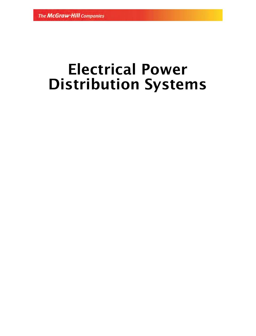 ELECTRICAL POWER DISTRIBUTION SYSTEMS KAMARAJU
