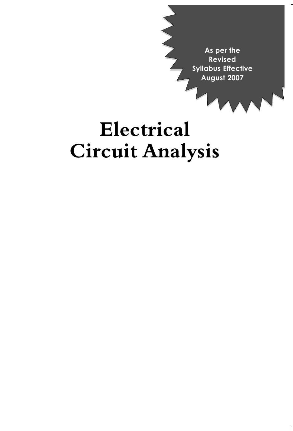 Electrical Circuit analysis JNTU SUDHAKAR A