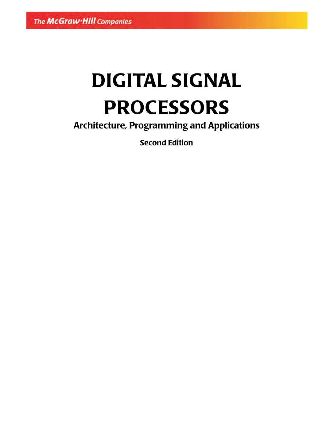 DIGITAL SIGNAL PROCESSORS VENKATARAMANI